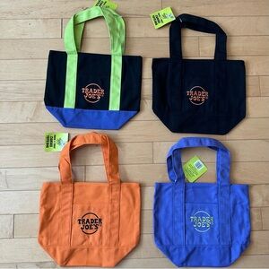 4 Trader Joe’s Mini Canvas Tote Bags